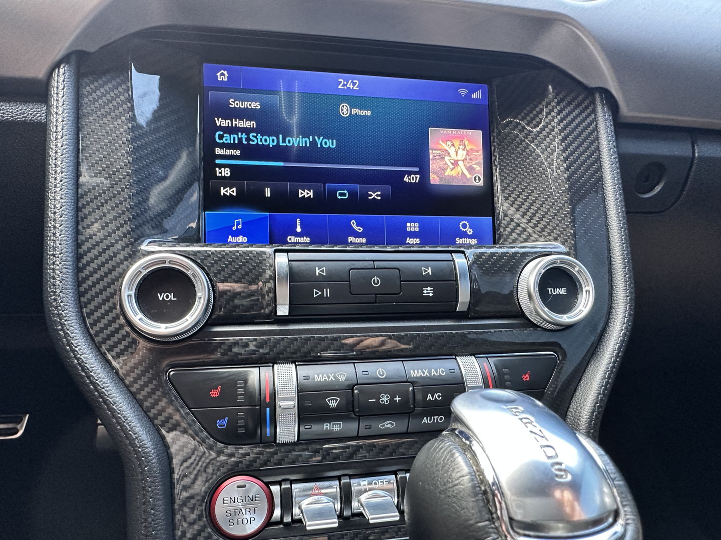 Customer photo review of REAL CARBON FIBER RADIO NAV TRIM COVER | 2015-2023 FORD MUSTANG