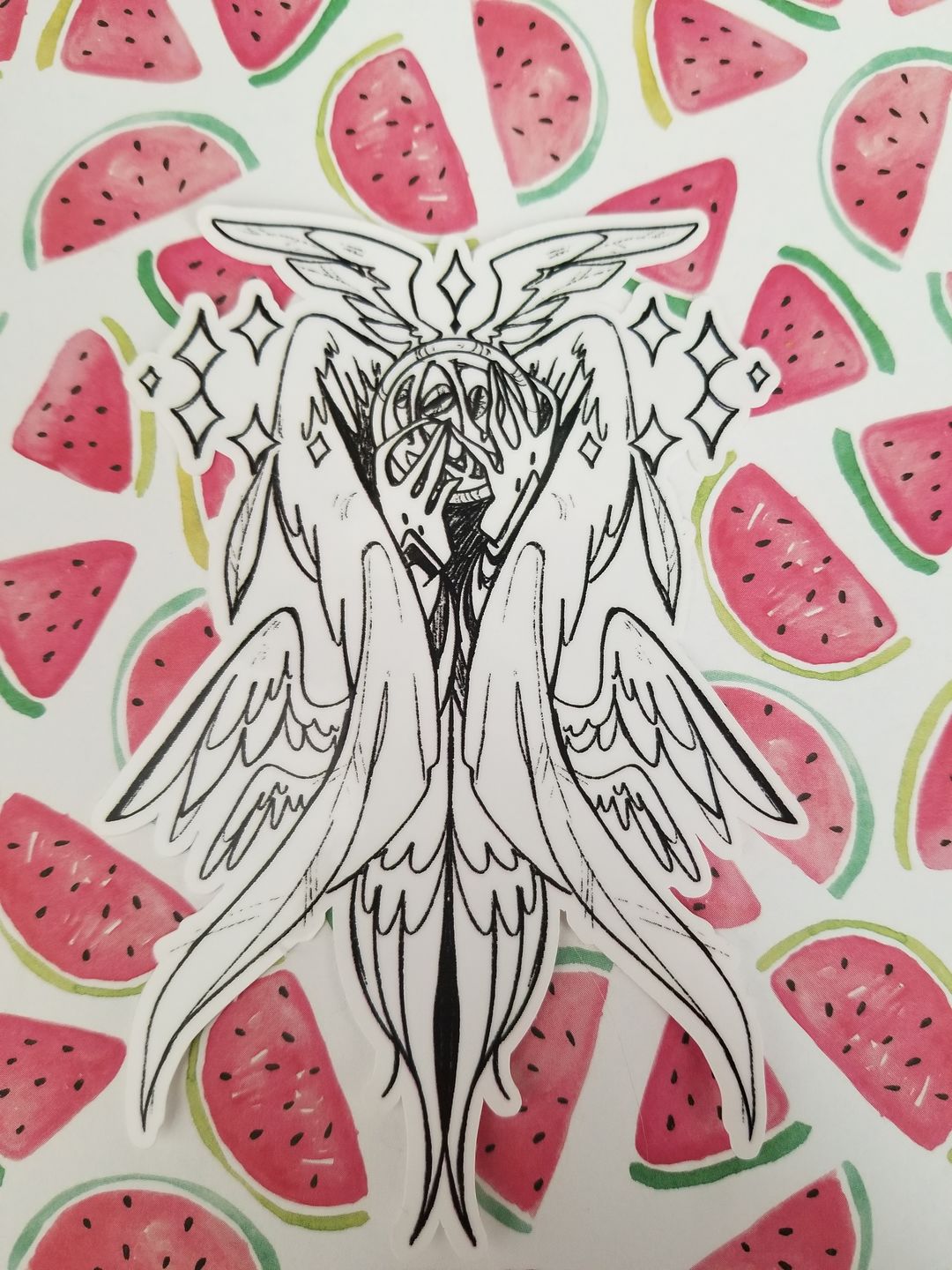 Customer photo review of Big Biblically Accurate Angel Stickers