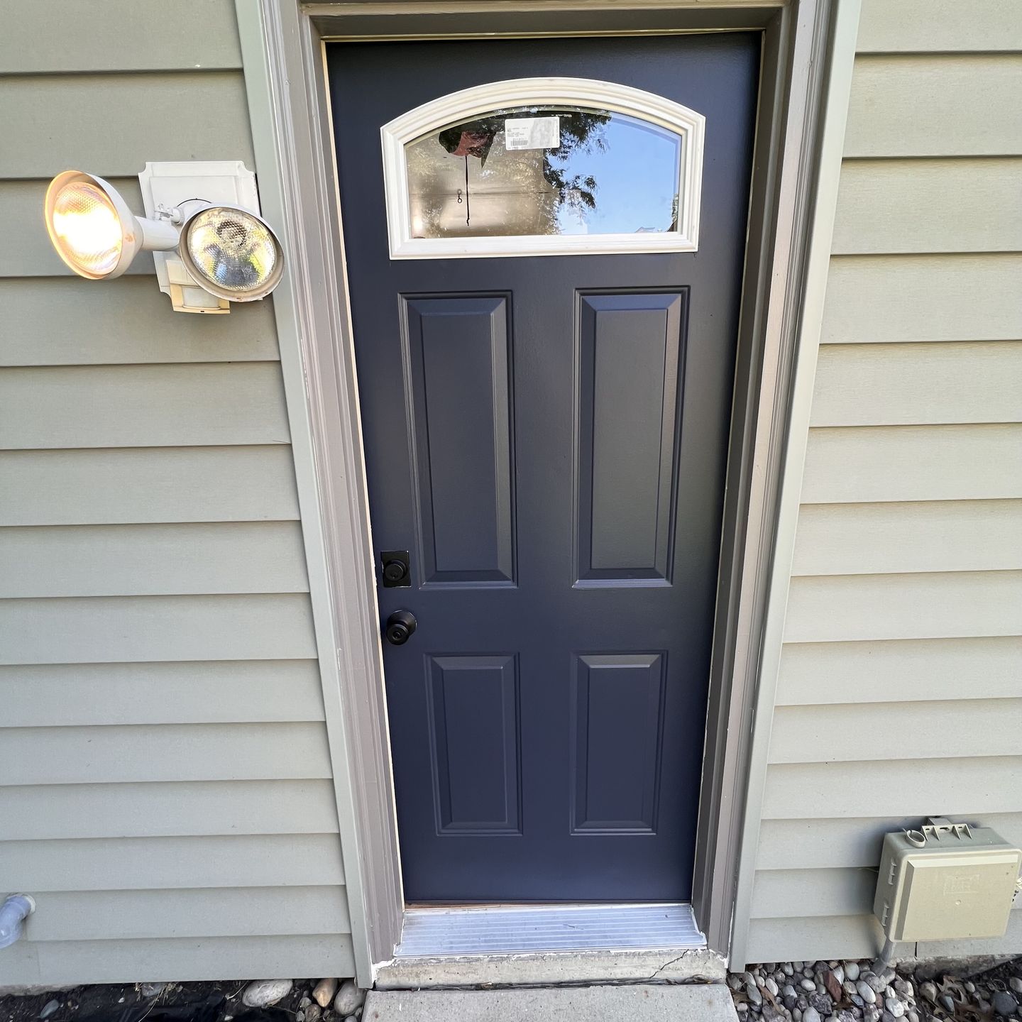 Customer photo review of Clear Arched Top Glass and Frame Kit (Fanlite 24" x 12" Frame Size)
