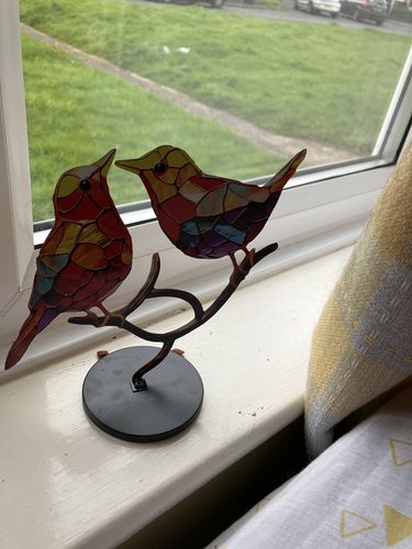 Customer photo review of Birds on Branches Stained Glass Ornaments