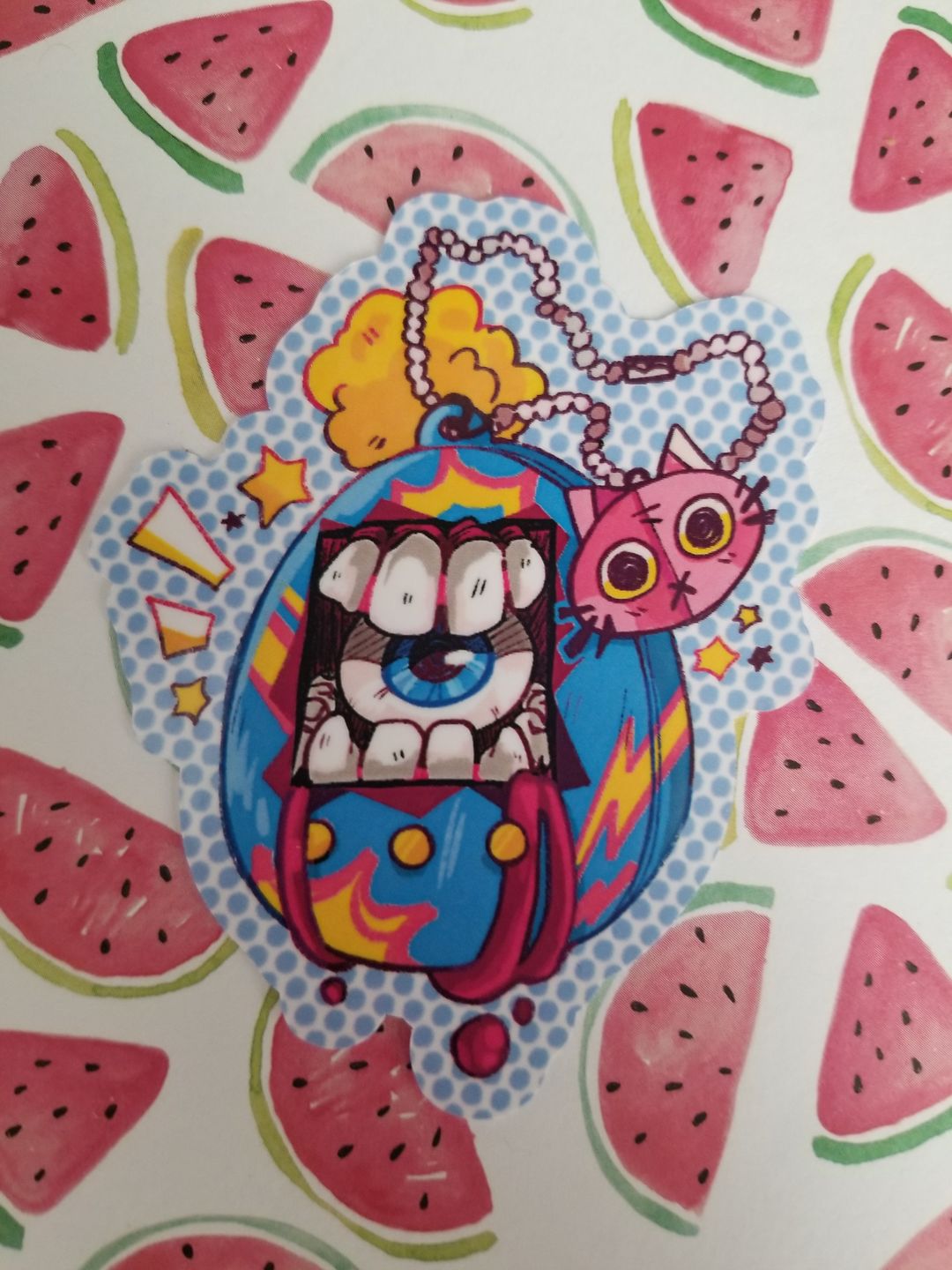 Customer photo review of Harajuku Virtual Pet Stickers!