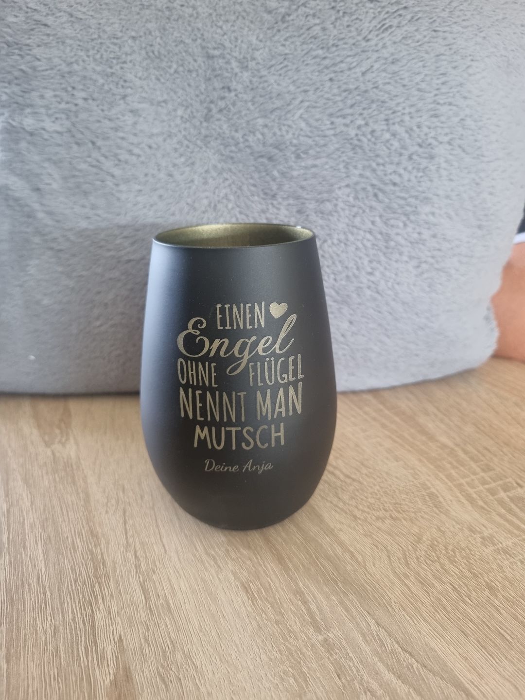 Customer photo review of Engel ohne Flügel - Personalisiertes Windlicht