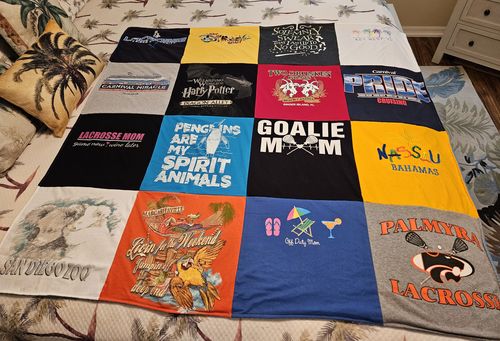 T-shirt quilt from palmyra lacrosse, laconia college by Sandra from FL