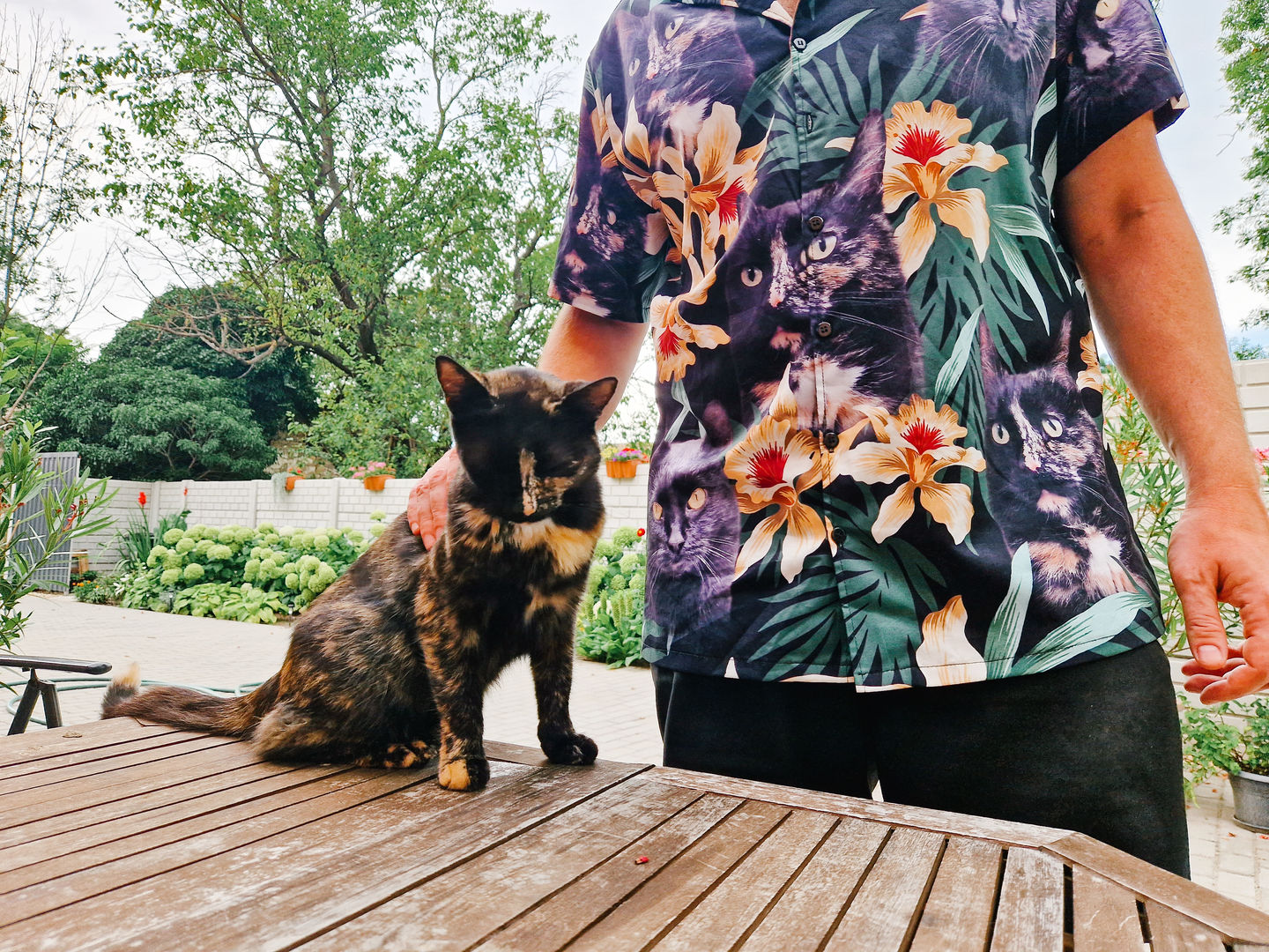 Customer photo review of Custom Hawaiian Shirt For Dog Lovers | Personalized Puppy Lovers Gift | Leaves & Flowers Pattern Dark Green Color Aloha Shirt