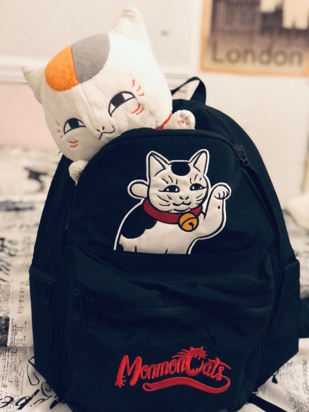 Customer photo review of Maneki Cat Backpack