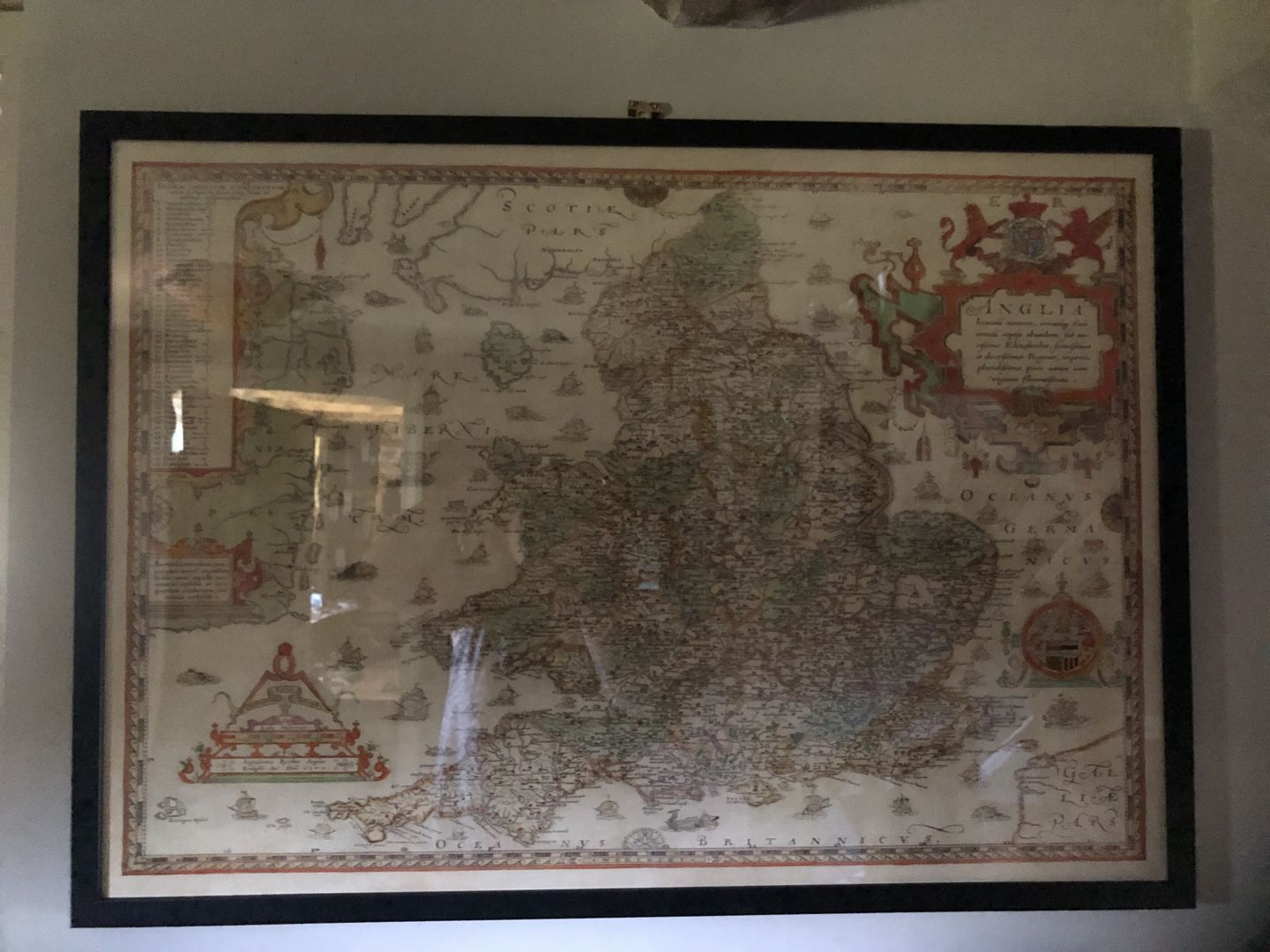 Customer photo review of Old Map of England & Wales, 1579 by Christopher Saxton - First Printed Map of British Isles