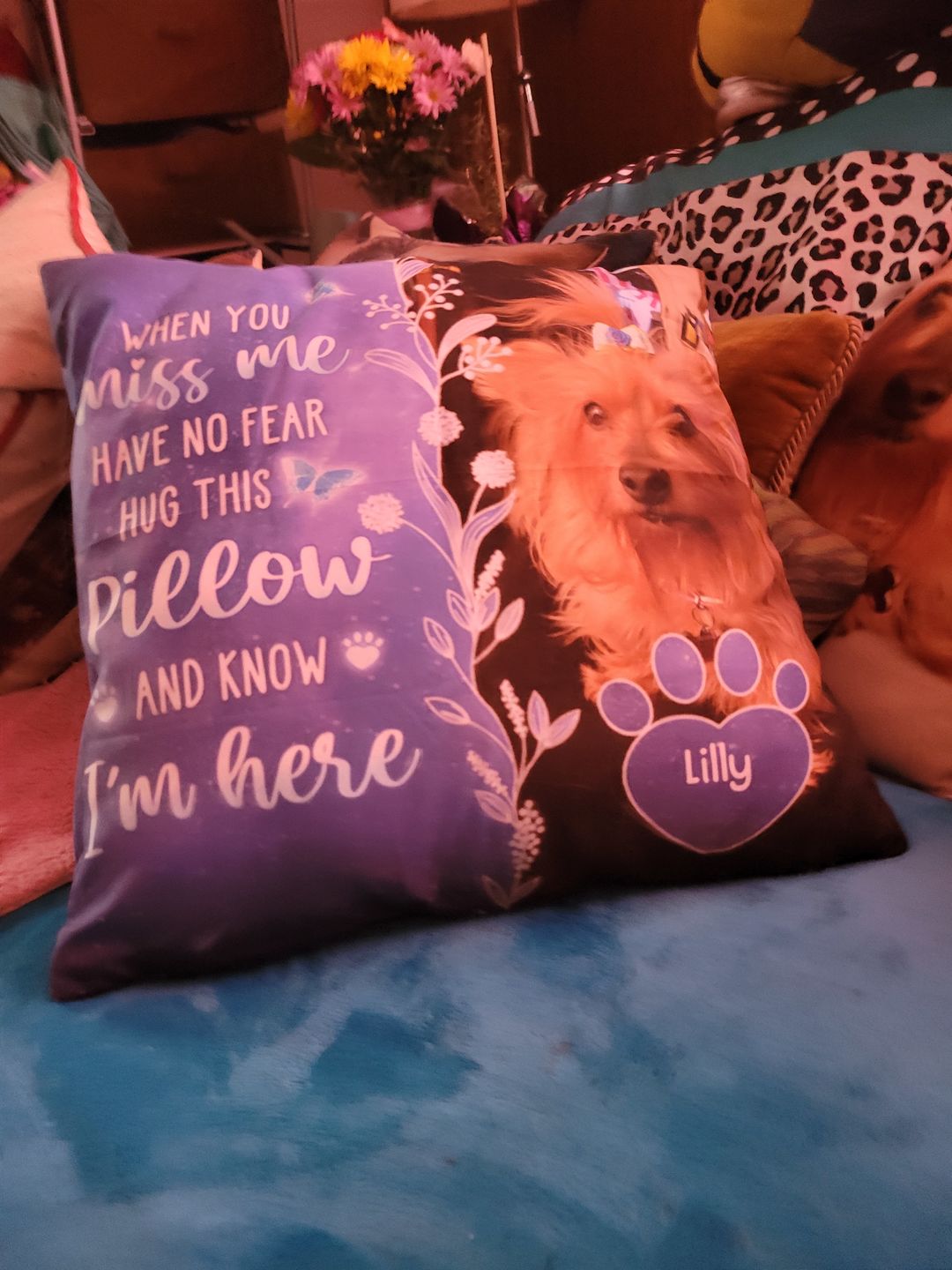 Customer photo review of Custom Photo My Love For You Is Always Here - Memorial Personalized Custom Pillow - Sympathy Gift, Gift For Pet Owners, Pet Lovers