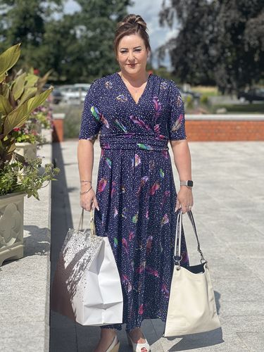 Customer photo review of Airis Printed Maxi Dress, Navy Multi