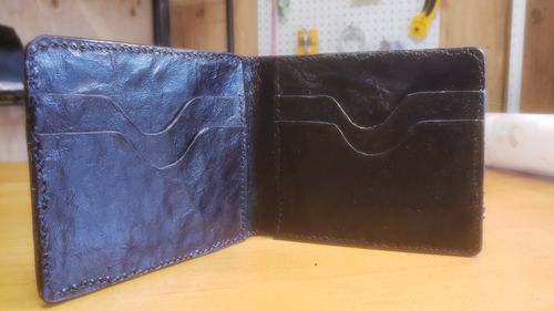 Customer photo review of No.55 | Leather Bill Fold Wallet (Digital Pattern)