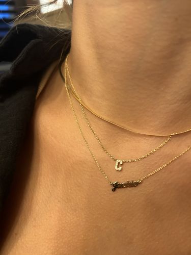Customer photo review of 14k name necklace