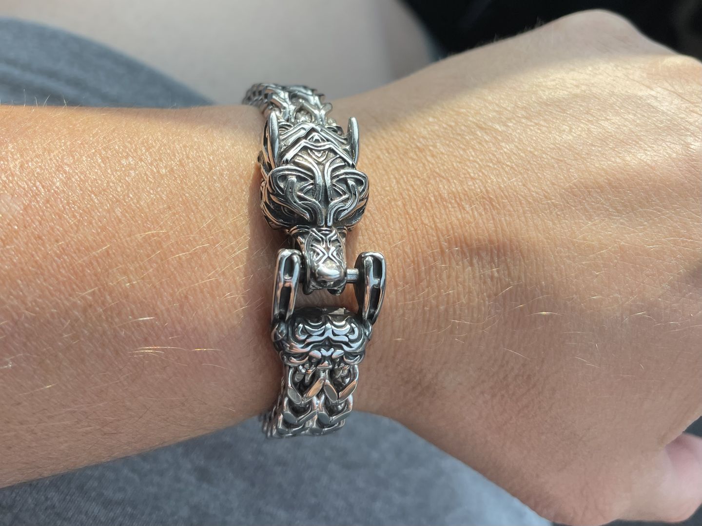 Customer photo review of Fenrir - The Great Wolf - Stainless Steel Bracelet