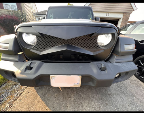 Customer photo review of Hawke Grille - Matte Black for 18-23 Jeep Wrangler JL & Gladiator JT w/o TrailCam