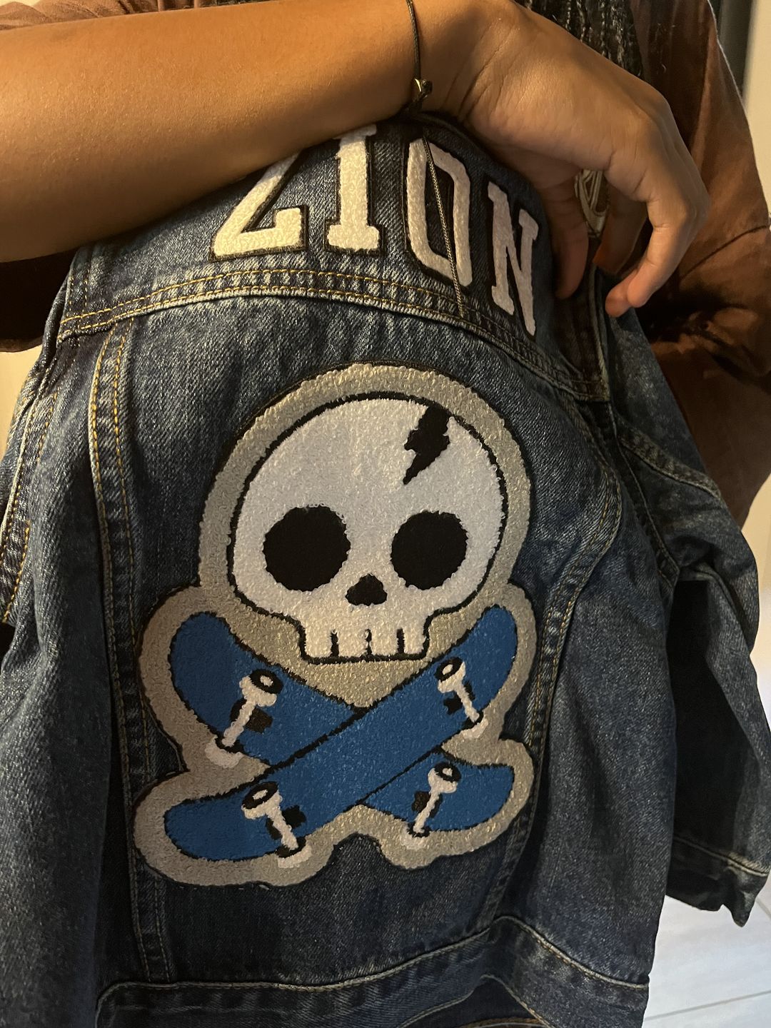 Customer photo review of Kids Classic Oversized Denim Jacket