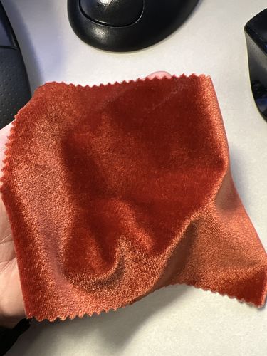 Customer photo review of Burnt Orange Stretch Velvet