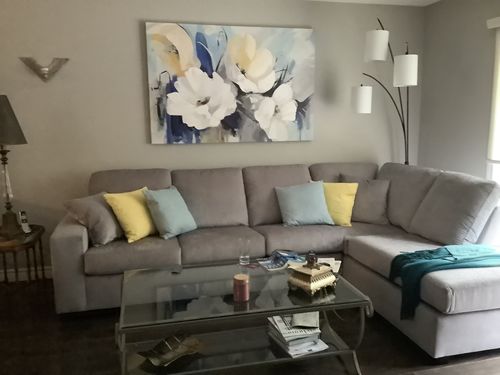 Customer photo review of 'Abstract Flower' Framed Canvas
