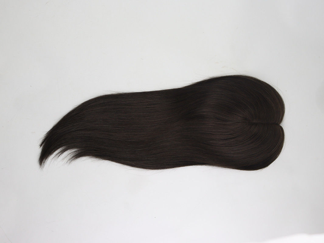 Customer photo review of Moresoo 3*5inch Hair Toppers For Women Virgin Human Hair Darkest Brown(#2)