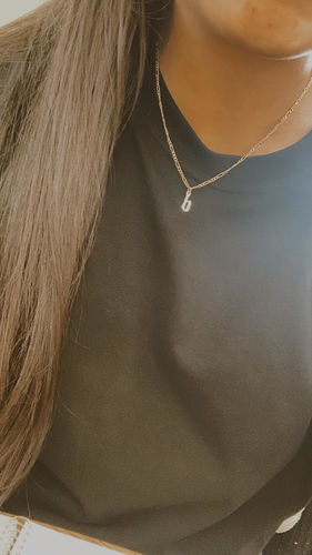 Customer photo review of old english initial necklace 2.0