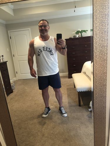Customer photo review of Vince's Gym - Light District Tank