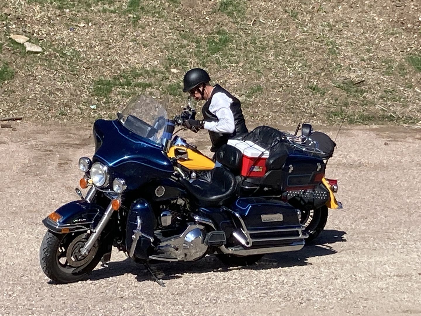 Customer photo review of World's Smallest & Lightest DOT Open Face Polo Helmet- Matte Black