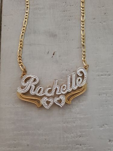 Customer photo review of Double Plated Heart Name Necklace