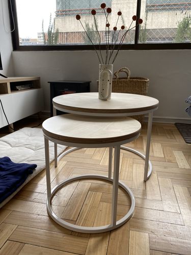 Customer photo review of Mesa de centro circular nido MIMA Blanco