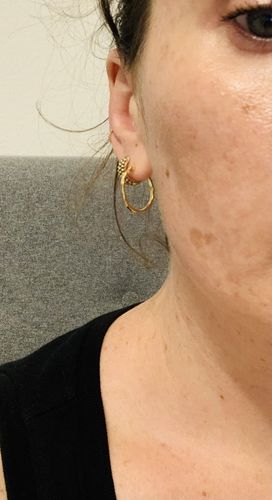 Customer photo review of Gold Irregular Hoop Earrings