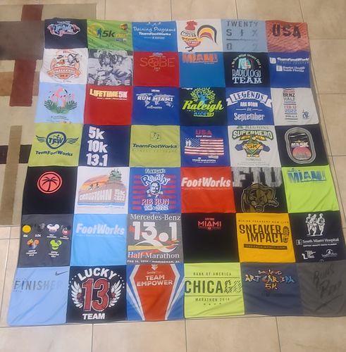 T-shirt quilt featuring miami team, lucky team by Jorge from FL