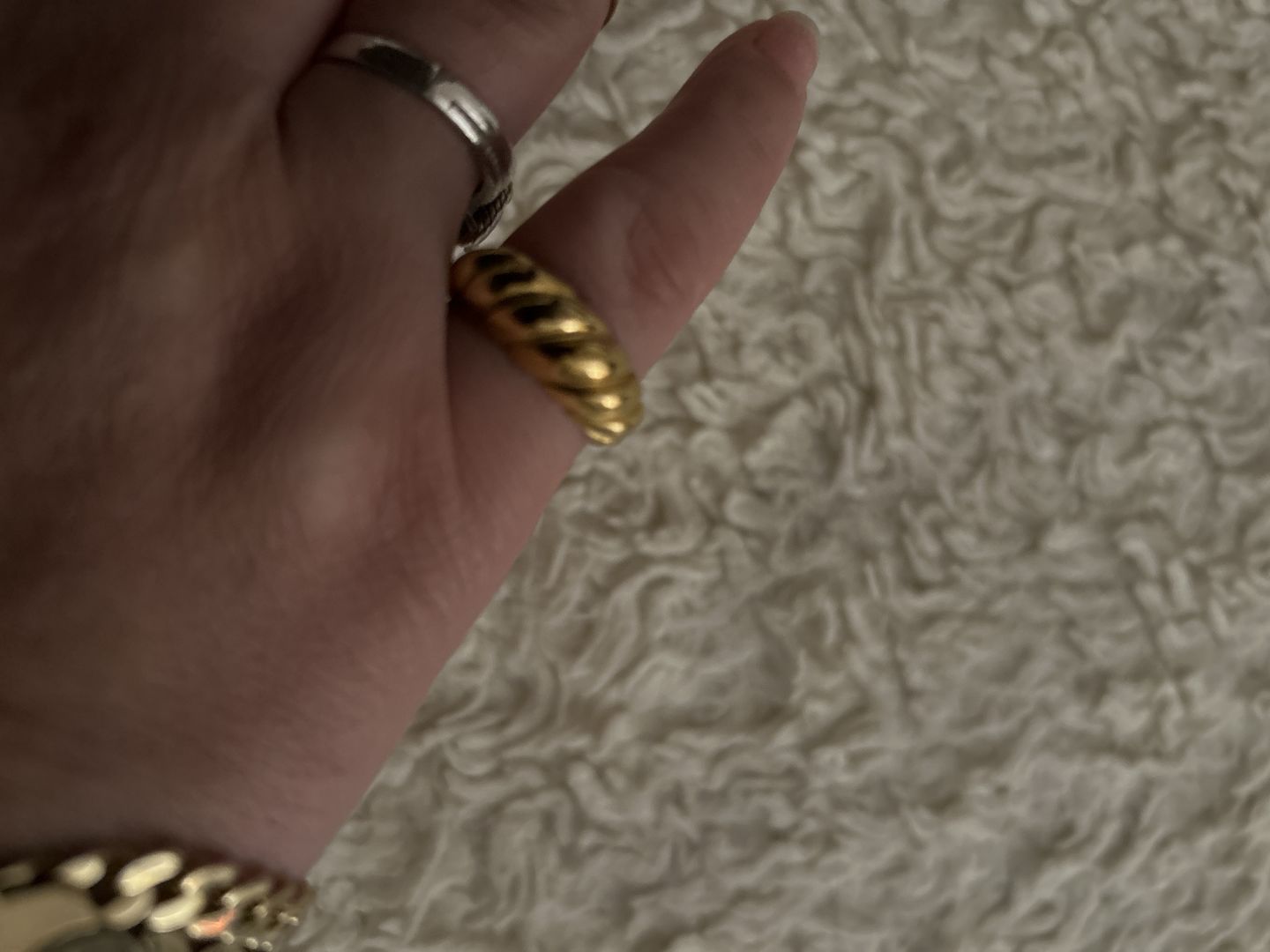 Customer photo review of 18K Gold-Filled Chunky Twisted Dome Ring