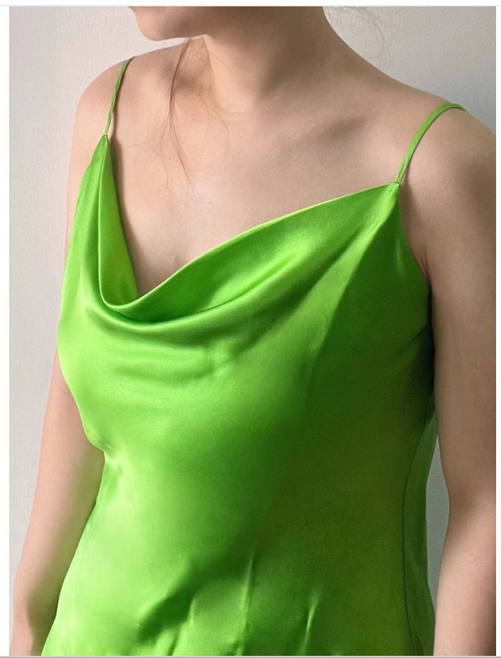 Customer photo review of SILKINC Crystal Bias Cut Cowl Neck Long Slip Dress (Spirit slip)