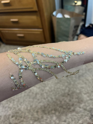 Customer photo review of Gold Glitter Branch Lace