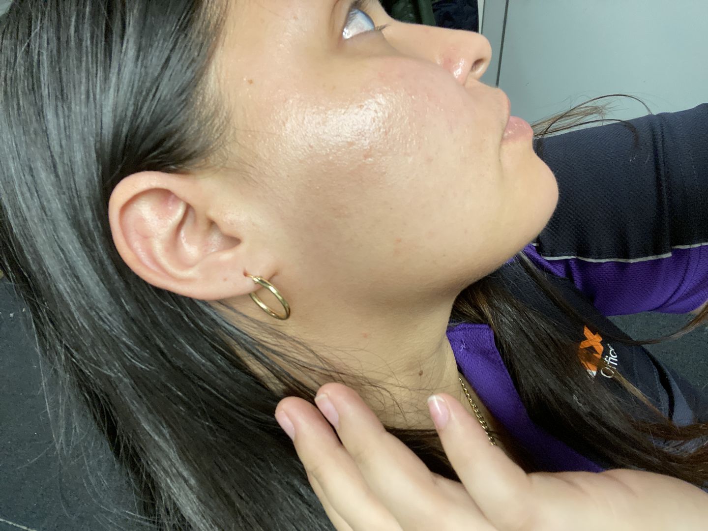 Customer photo review of Midi Gold Filled Hoops