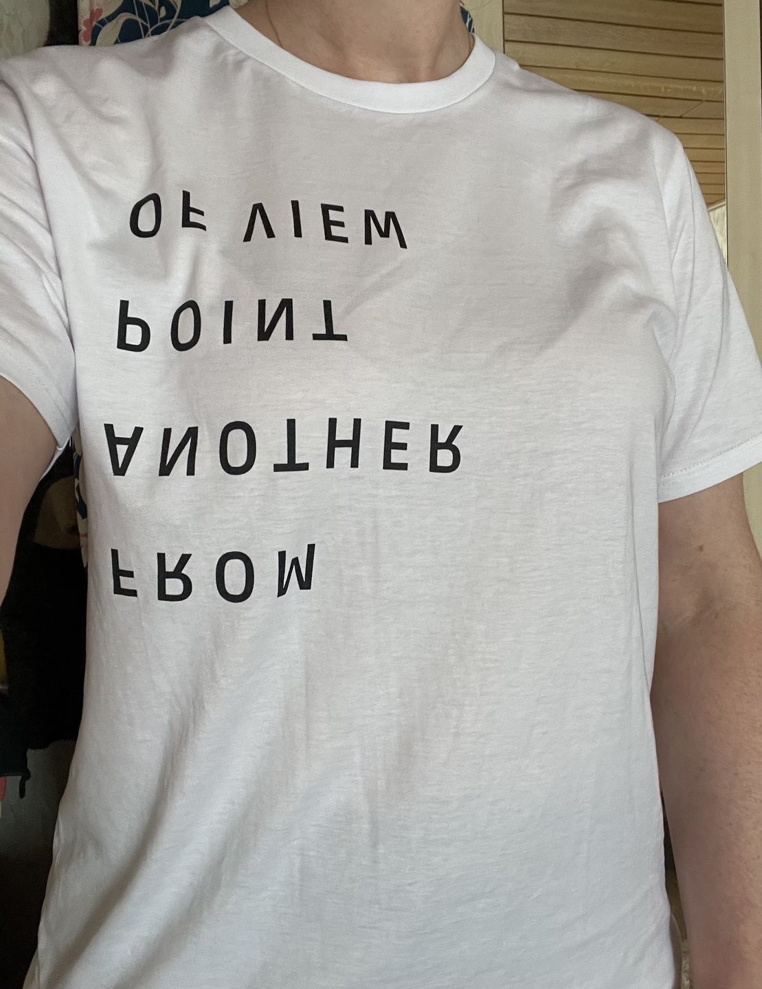 Customer photo review of Damen T-Shirt loose fit "FROM ANOTHER POINT OF VIEW" Bio-Baumwolle