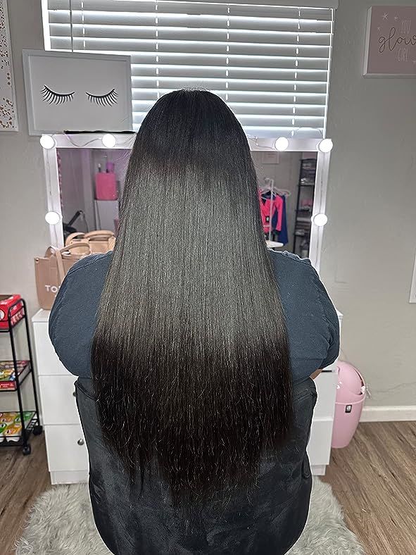 Customer photo review of Nano Ring Extensions Remy Human Hair Nano Tip Hair Jet Black #1 |Youngsee