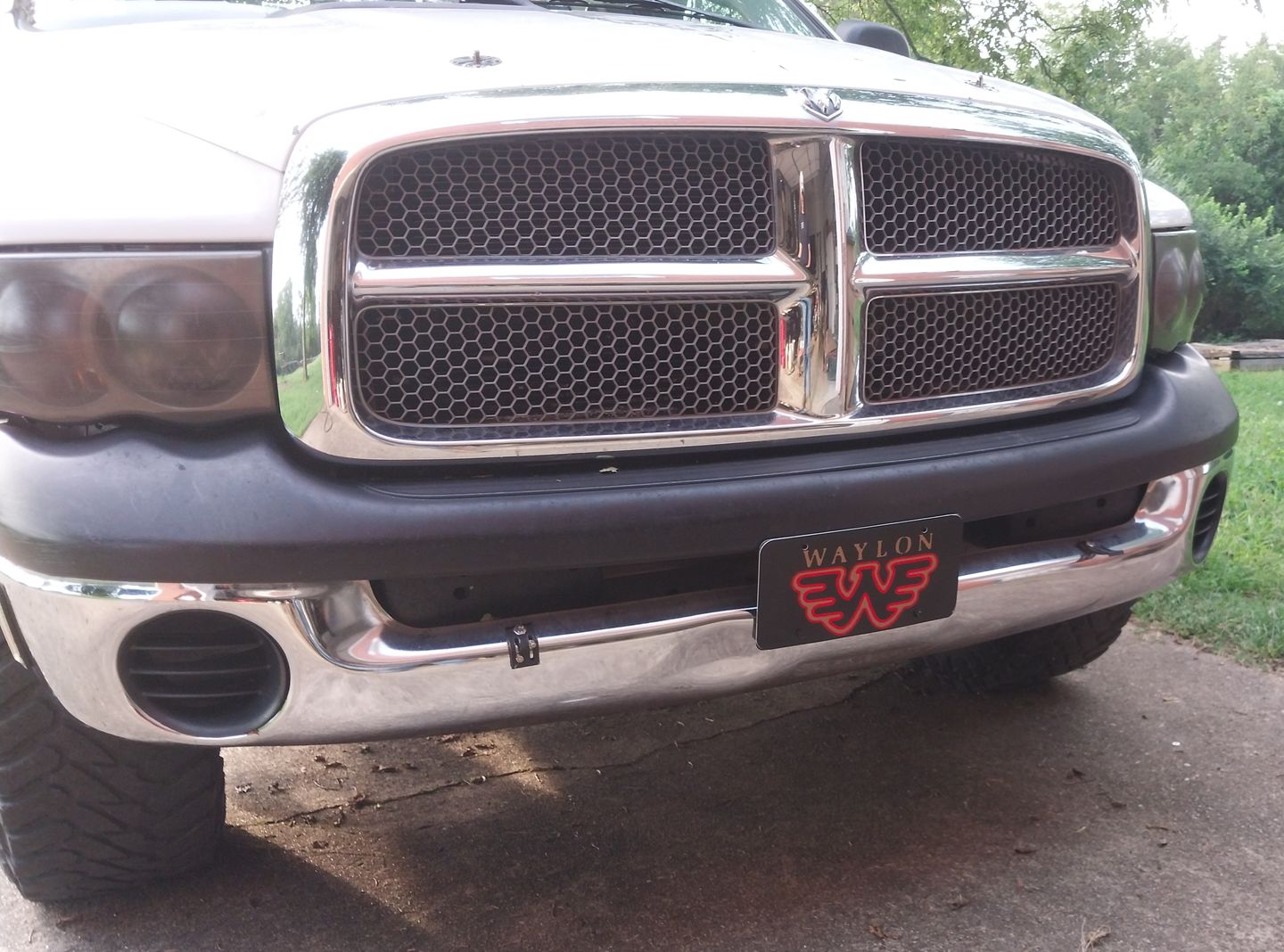 Customer photo review of Waylon Jennings Flying W License Plate