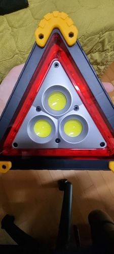 Customer photo review of Travel Safely Outdoors - Super Bright LED Emergency Triangle Light With Powerbank Feature