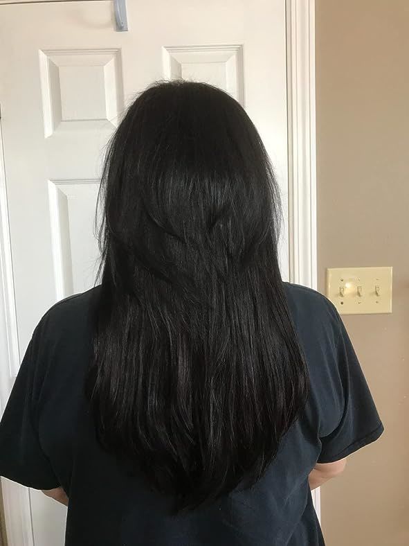 Customer photo review of Nano Ring Extensions Remy Human Hair Nano Tip Hair Jet Black #1 |Youngsee