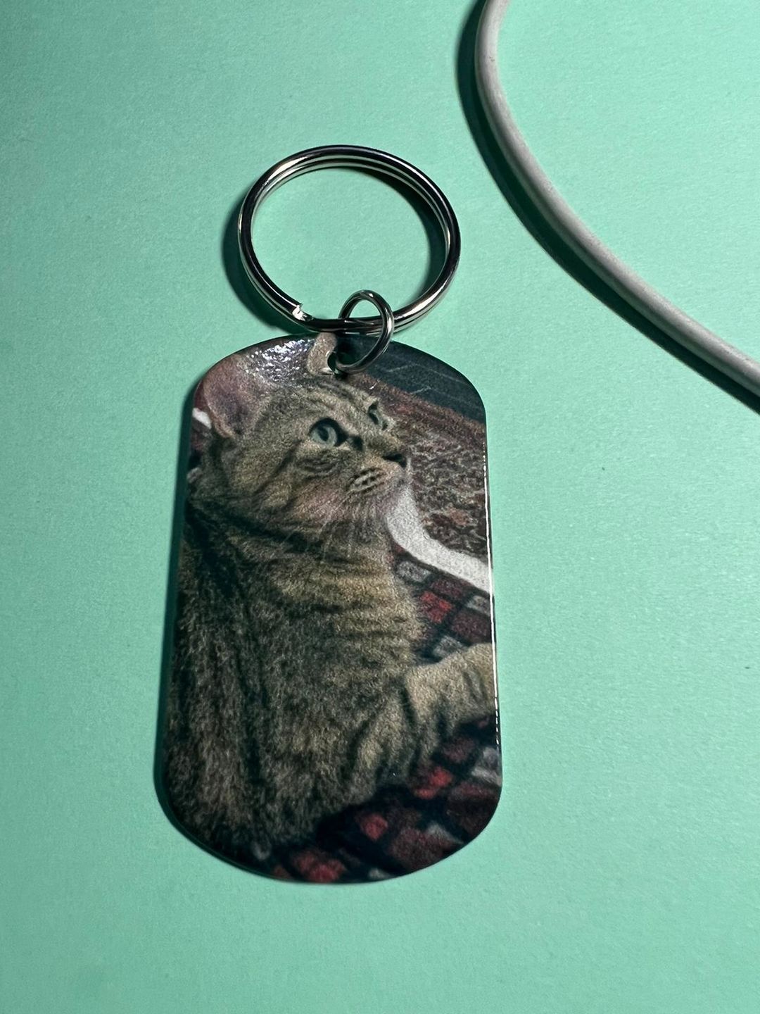 Customer photo review of Per sempre nel cuore - Portachiavi piastrina personalizzato
