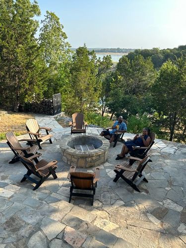 Customer photo review of Set of 8 - DuraWeather Poly® King Size Folding Adirondack Chair with Built-in Cup Holders (30+ Color Options)