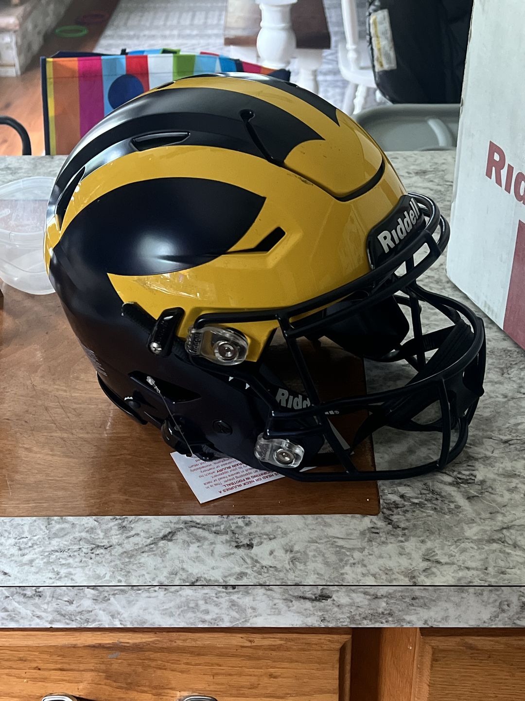 Customer photo review of Michigan Wolverines Painted SpeedFlex Authentic Football Helmet