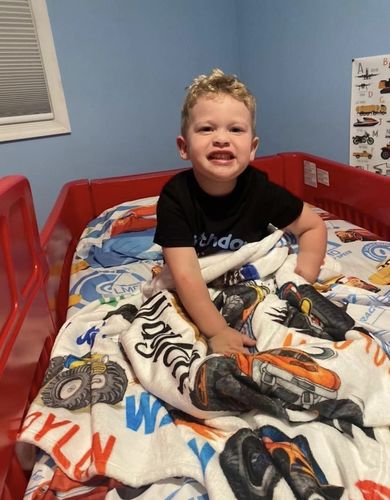 Customer photo review of Free Shipping✈️Personalized Name Customized Monster Truck Blanket