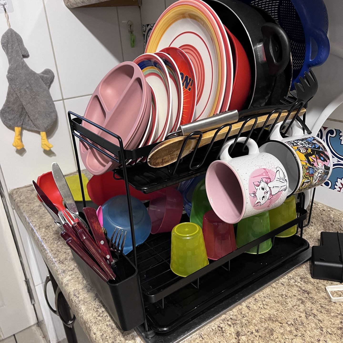 Customer photo review of Secador Escurridor Loza Platos 2 Niveles Organizador Cocina