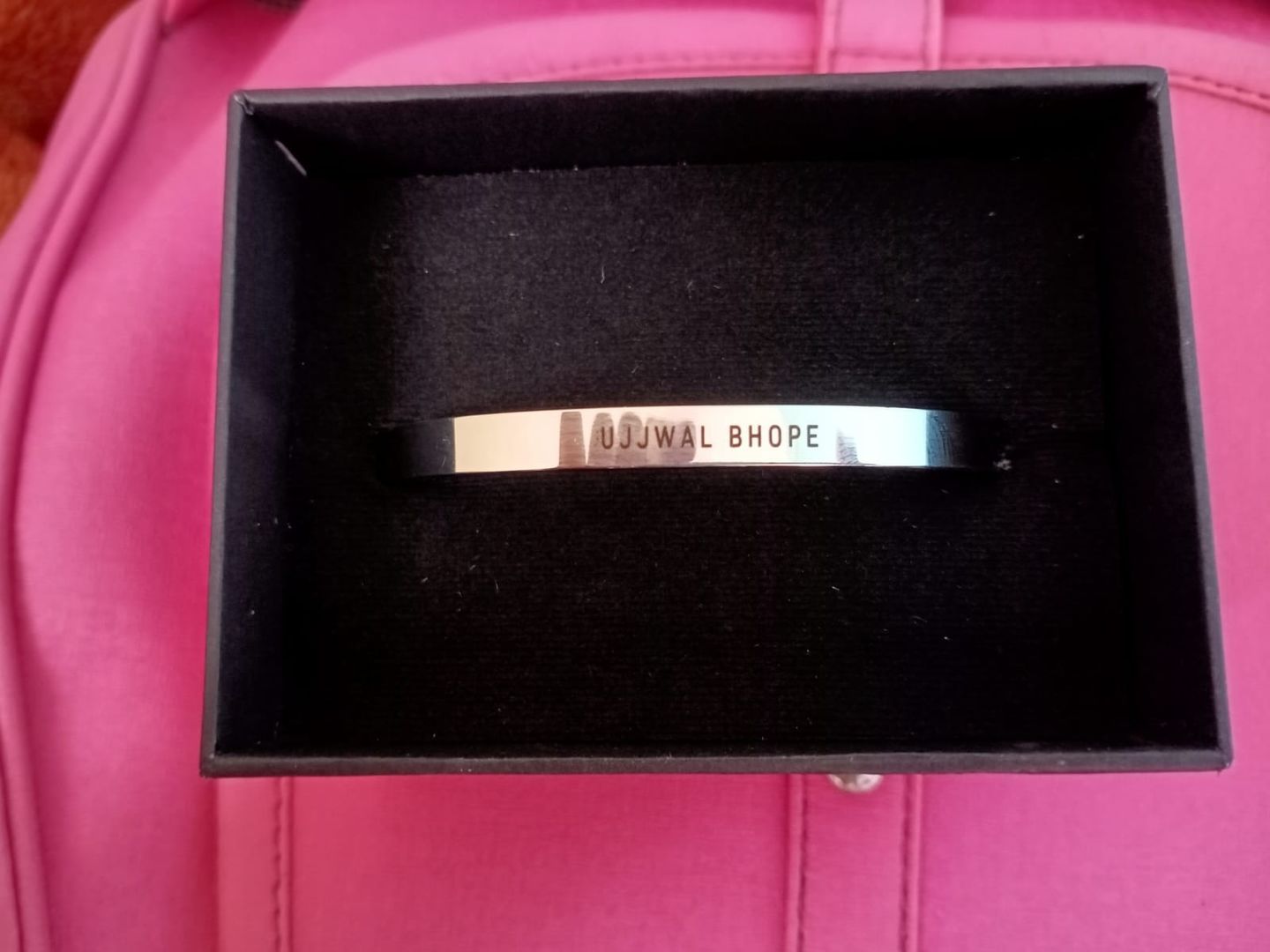 Customer photo review of Personalised Silver Kada