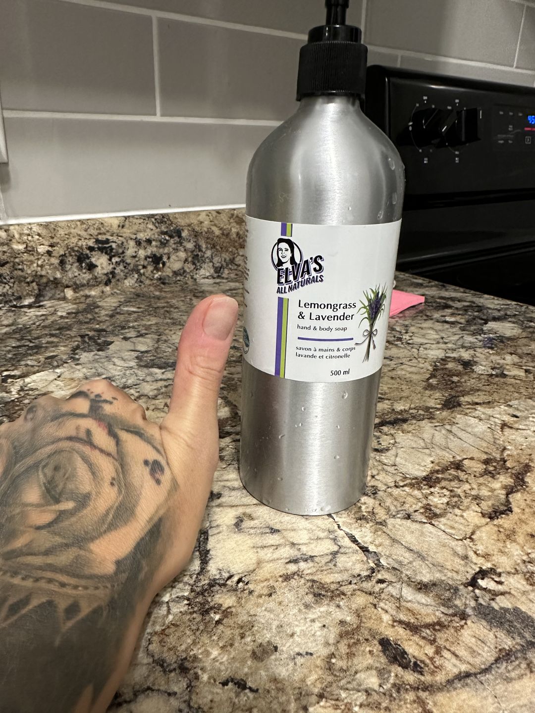 Customer photo review of Lemongrass & Lavender Hand & Body Wash