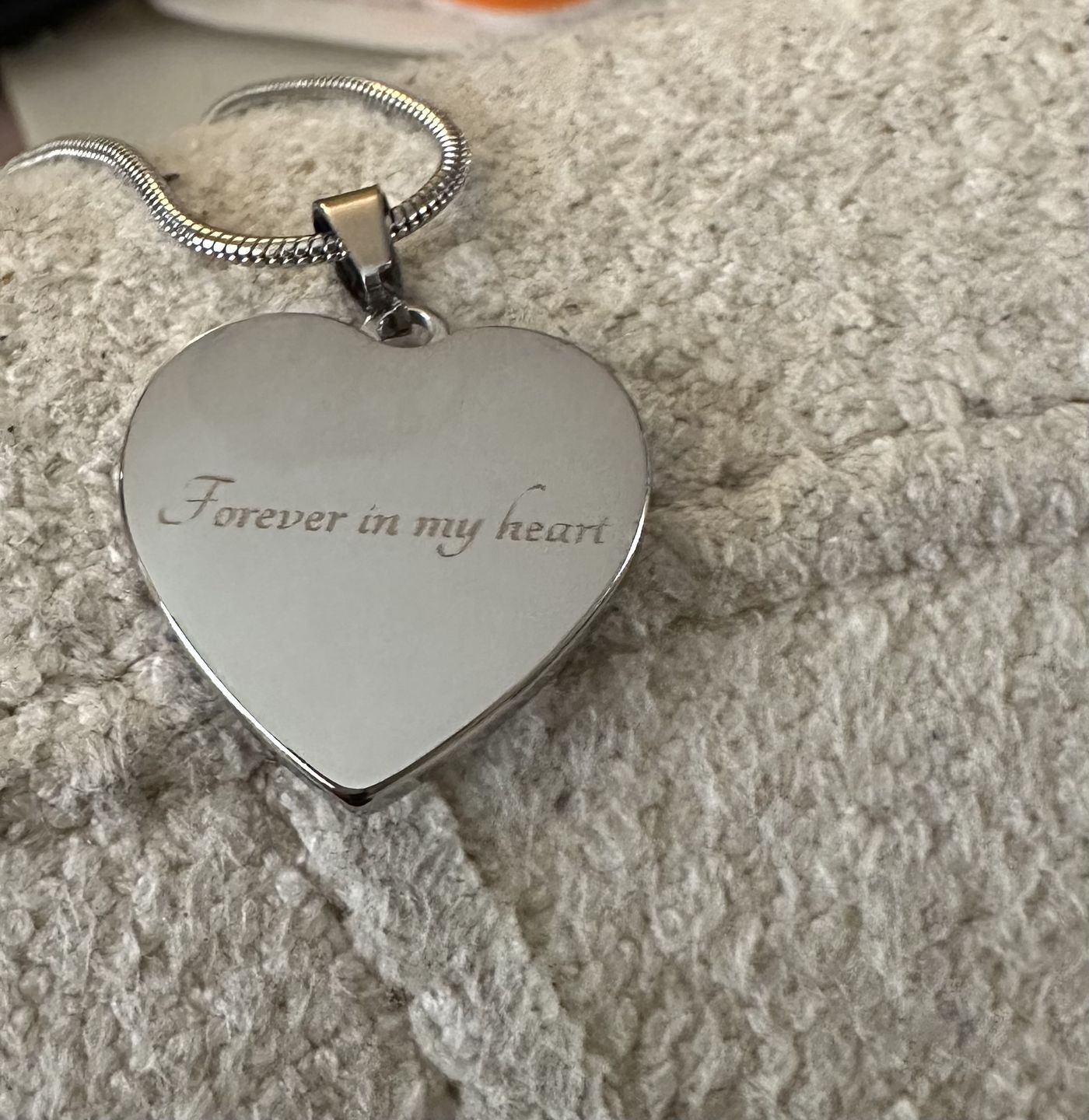 Customer photo review of Photo Engraved Necklace Memorial Gift (Manual Upload)