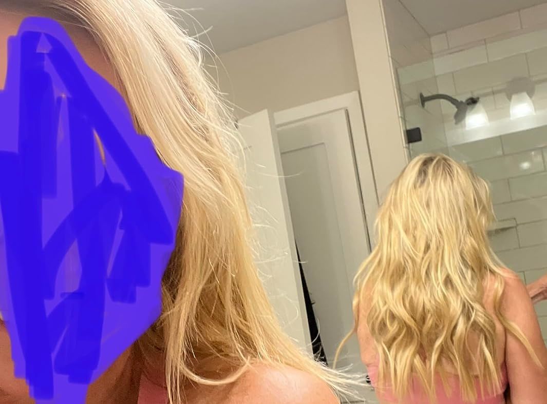 Customer photo review of Nano Ring Hair Extensions Remy Human Hair Highlight Blonde #P18/613 |Youngsee