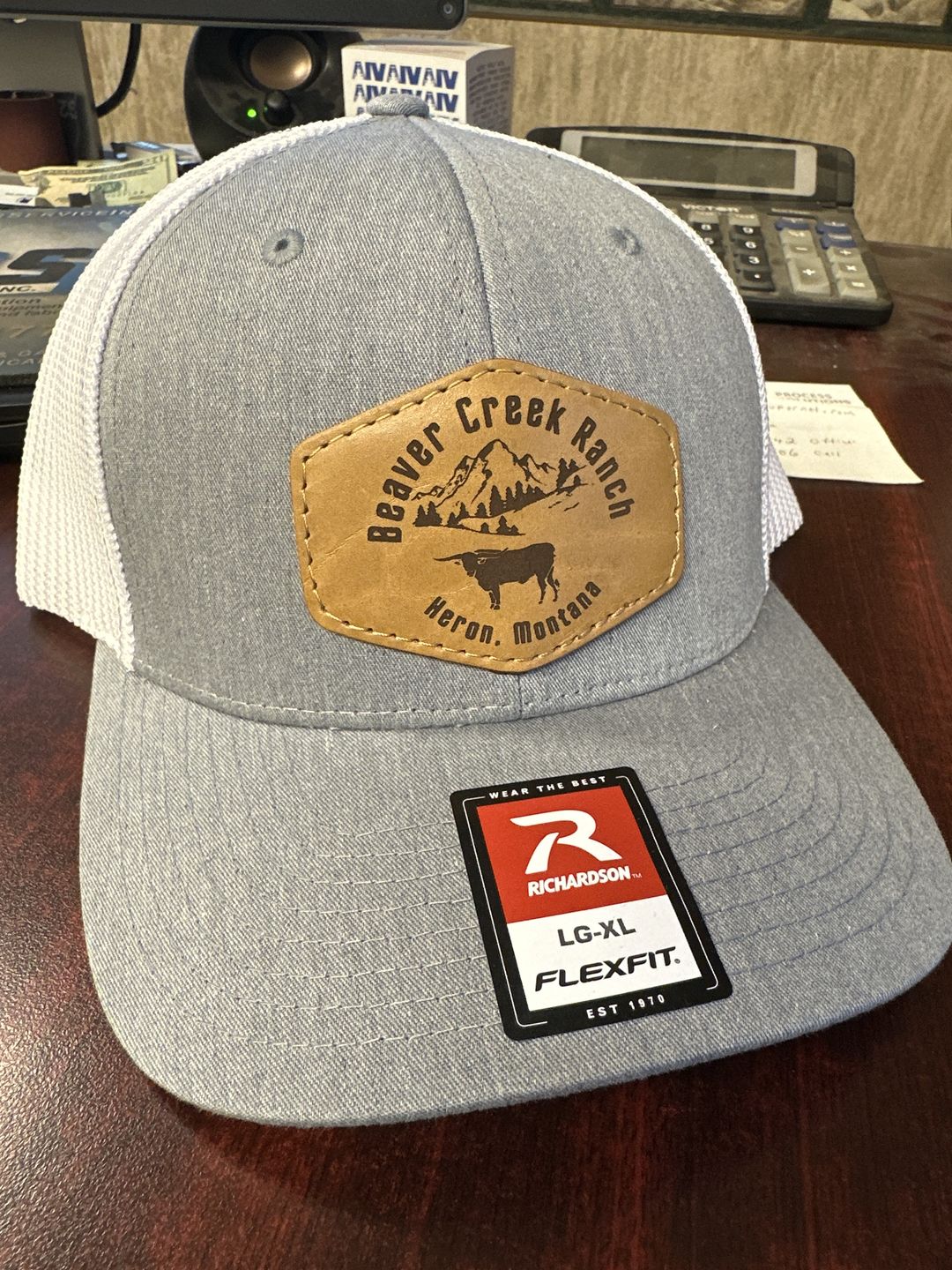 Customer photo review of Richardson 110 Flexfit Custom Leather Patch Hat