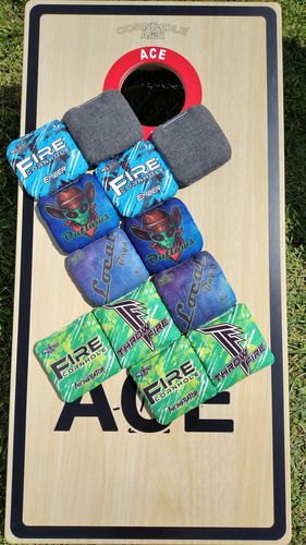 Customer photo review of 2023 Fire Incinerator Cornhole Bags - Set of 4