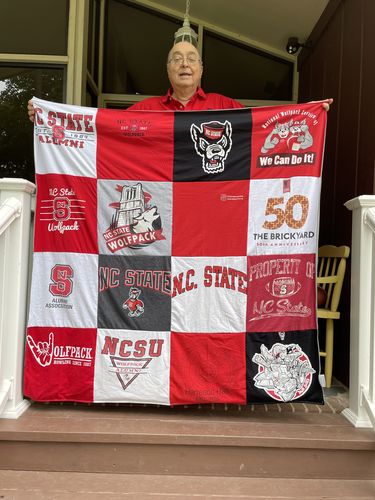 T-shirt quilt featuring nc state wolfpack by Randall from NC