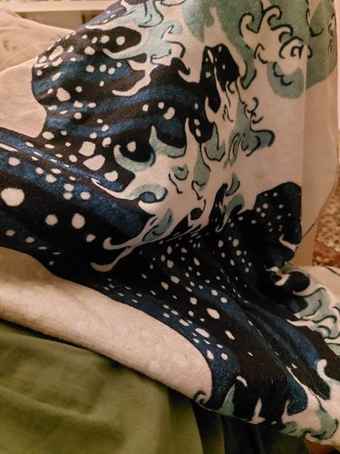 Customer photo review of The Great Wave off Kanagawa Plaj Havlusu