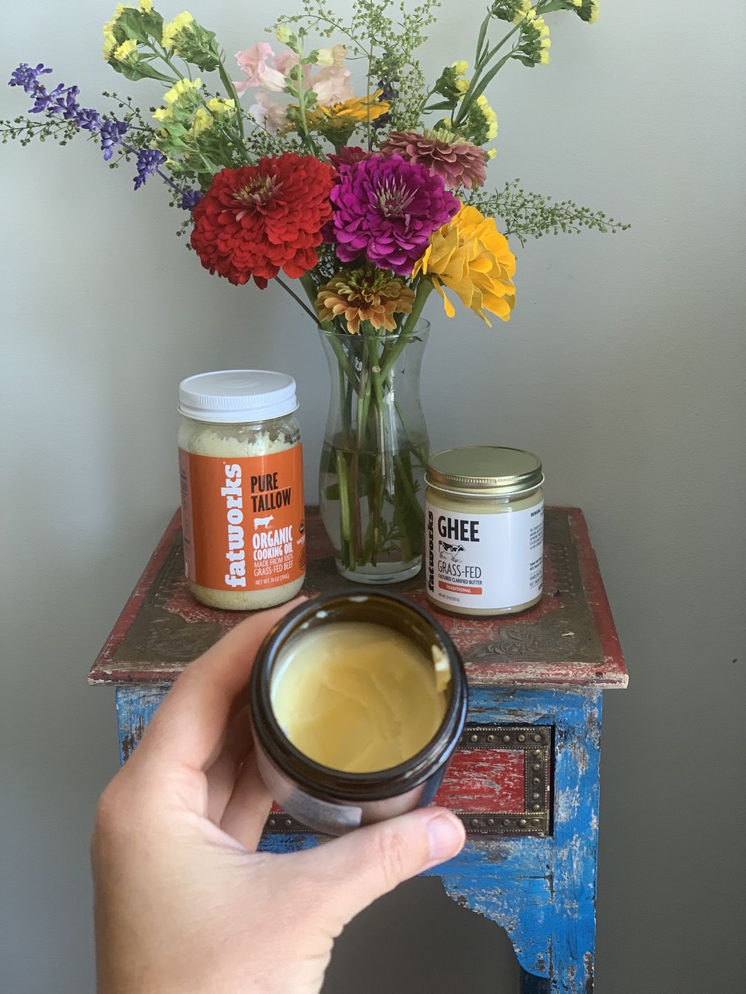 Customer photo review of Organic Grass Fed Cultured Cow Milk Ghee (7.5 oz)